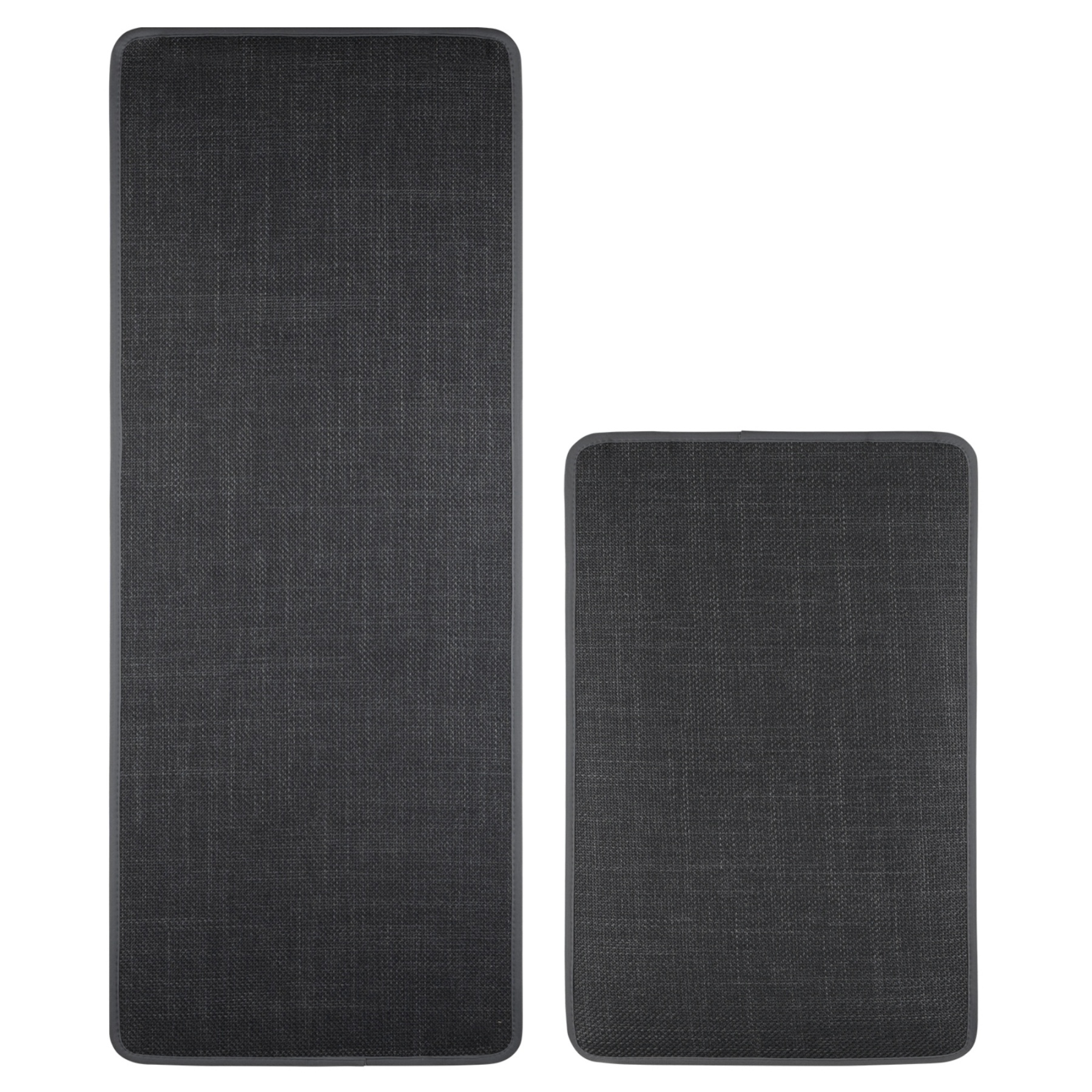 2 Piece 70cm 120cm Kitchen Floor Mat Set Non-Slip Home Laundry Hallway Rug Carpet Black/Khaki