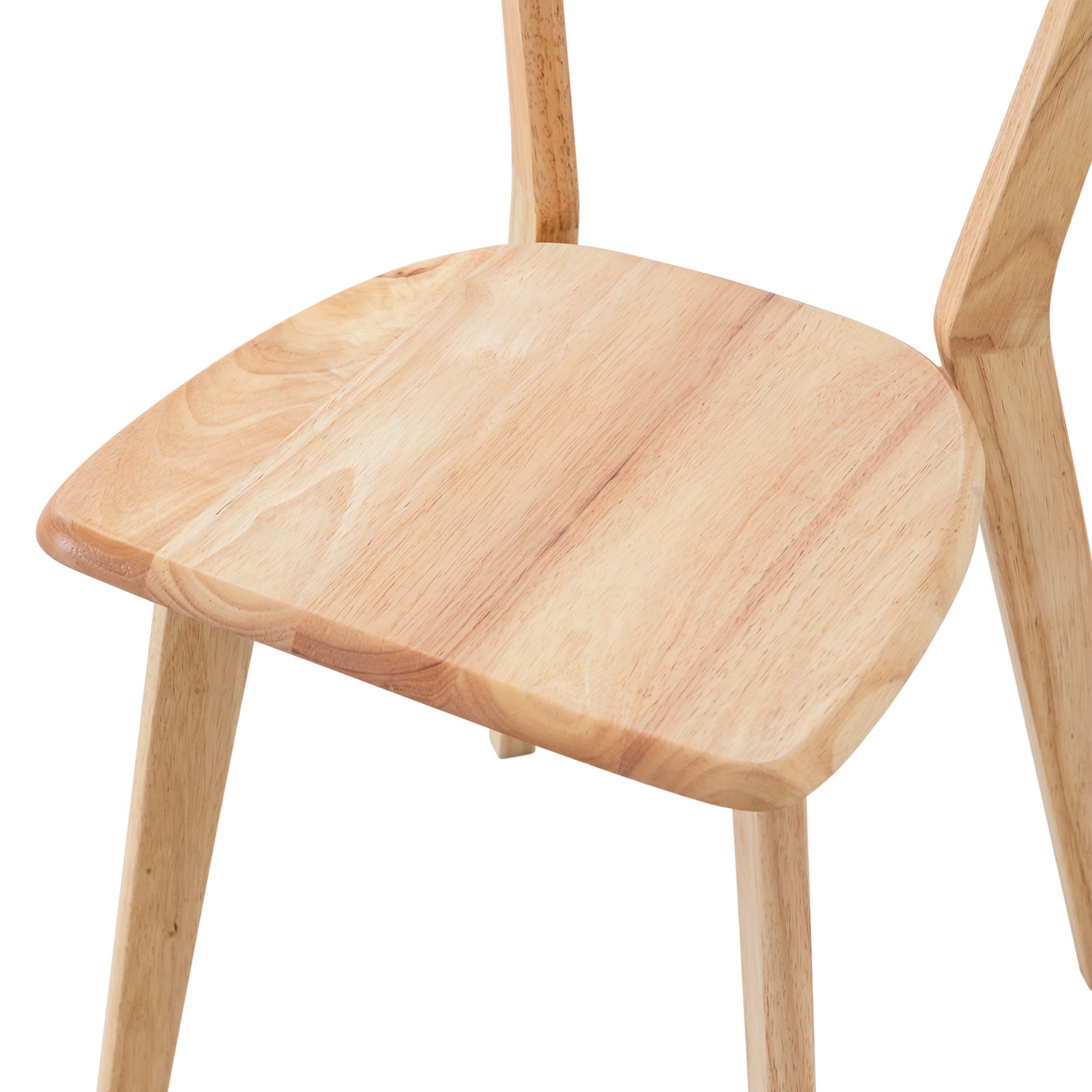 2PCs Rubber Wood Dining Chairs for Home Kitchen Restaurant Walnut/Natural/Black