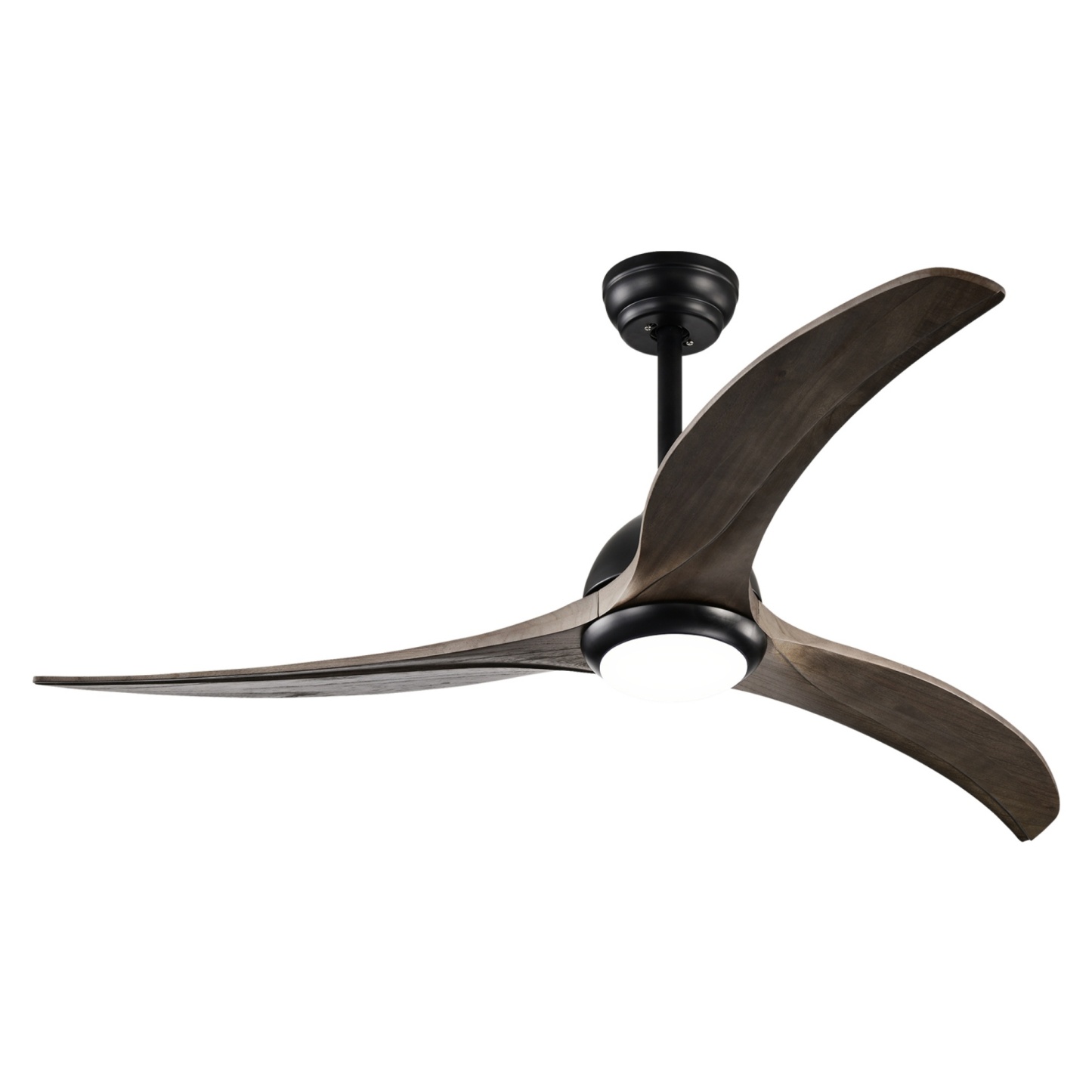 52'' Timber Wooden Blades Ceiling Fan Indoor/Under Cover Outdoor 6 Speed Reversible LED Light Remote Control Matt White & Natural/Matt Black & Ebony