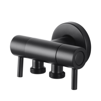 Brass Wall Mounted Dual Water Flow Control Bathroom Toilet Bidet Cistern Valve Stop Adapter Chrome/Black