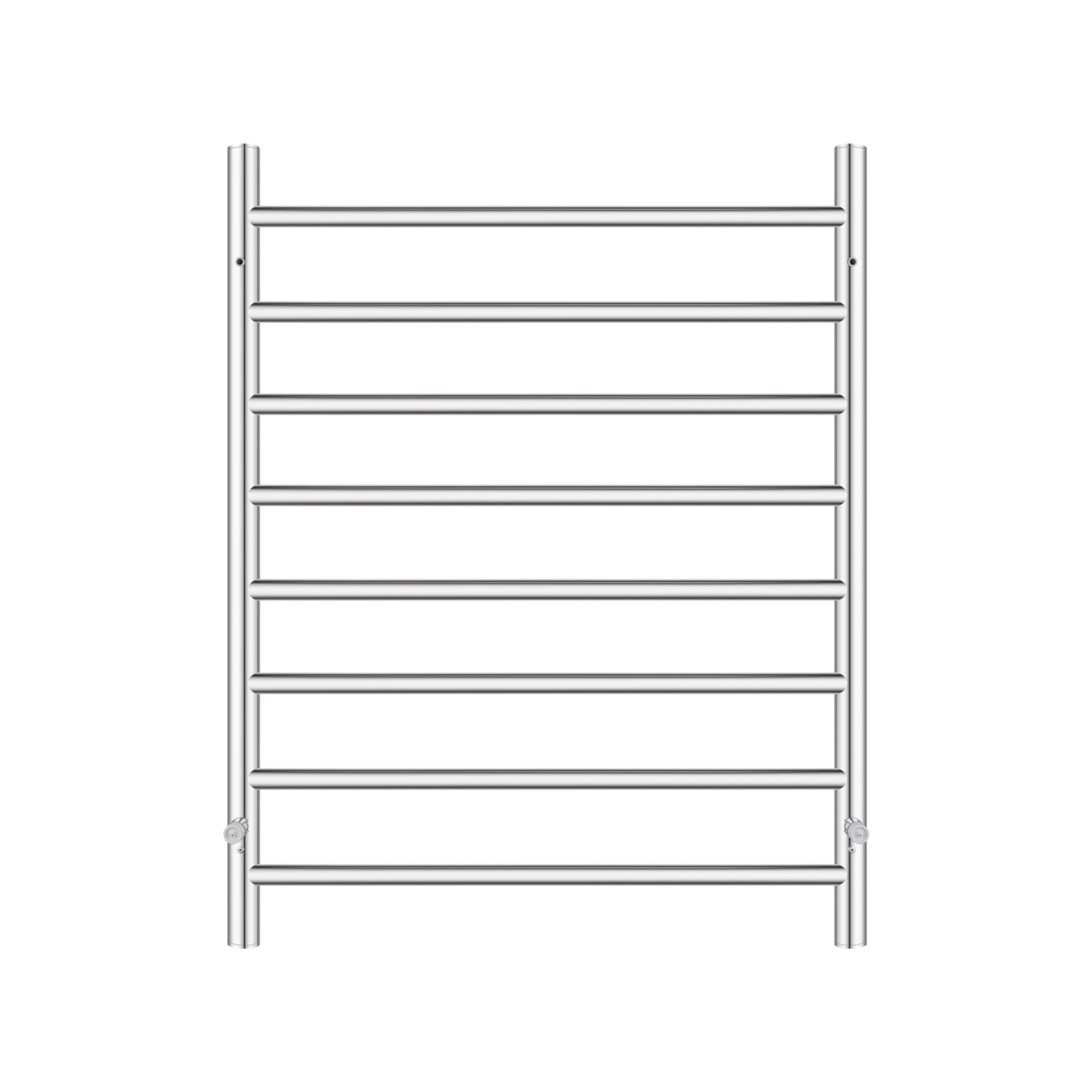 Round 8 Bars Aluminium Electric Heated Towel Rail Wall Mounted Towel Warmer Dryer Holder Rack Silver/Black/Brushed Yellow Gold