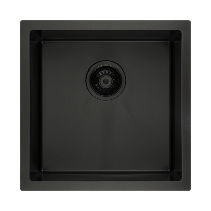 440x440mm Single Stainless Steel Kitchen Sink Smart Hand Free Drainage Top/Flush/Under Mount Satin Brush/Nano Black/Yellow Gold