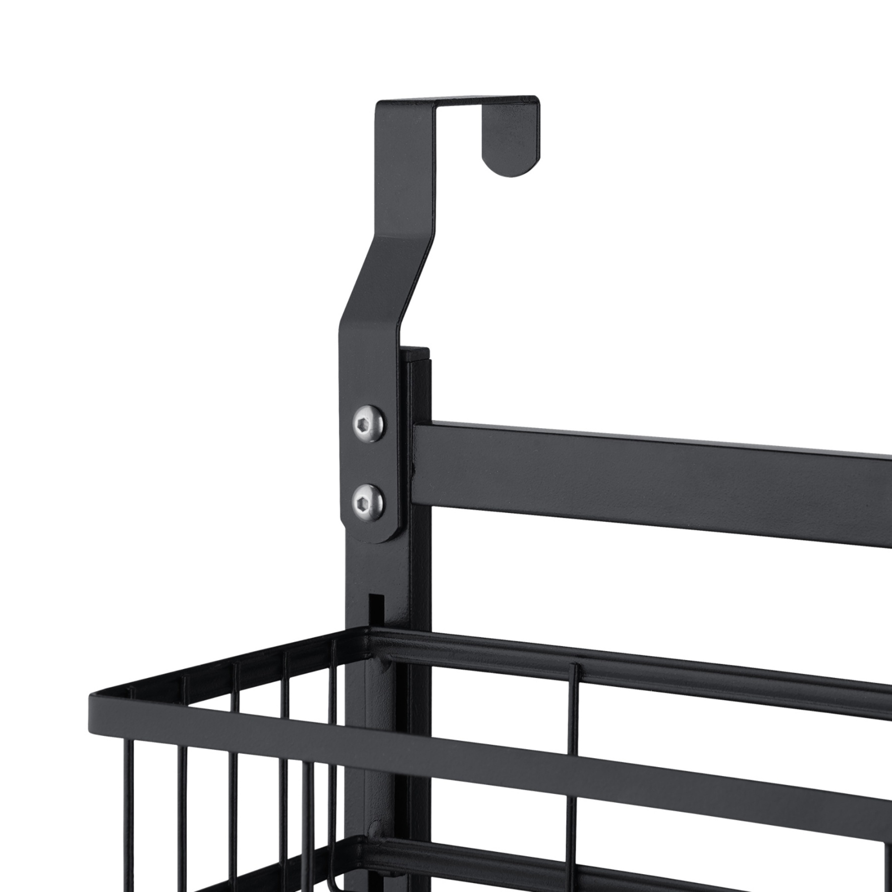 4 Tiers Hanging Bathroom Storage Rack Over Door Shower Caddy Basket Bath Storage Holder Organizer Shelf Black