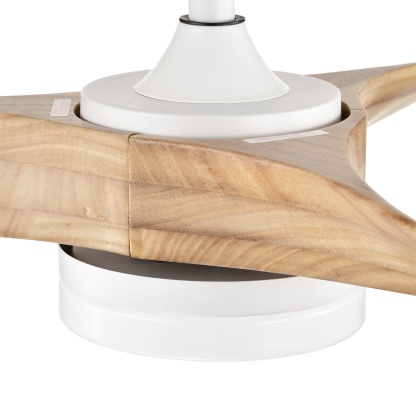 3 Timber Wooden Blades Ceiling Fan Indoor/Outdoor 6 Speed Reversible LED Light Remote Control Matt White & Natural/Matt Black & Mahogany