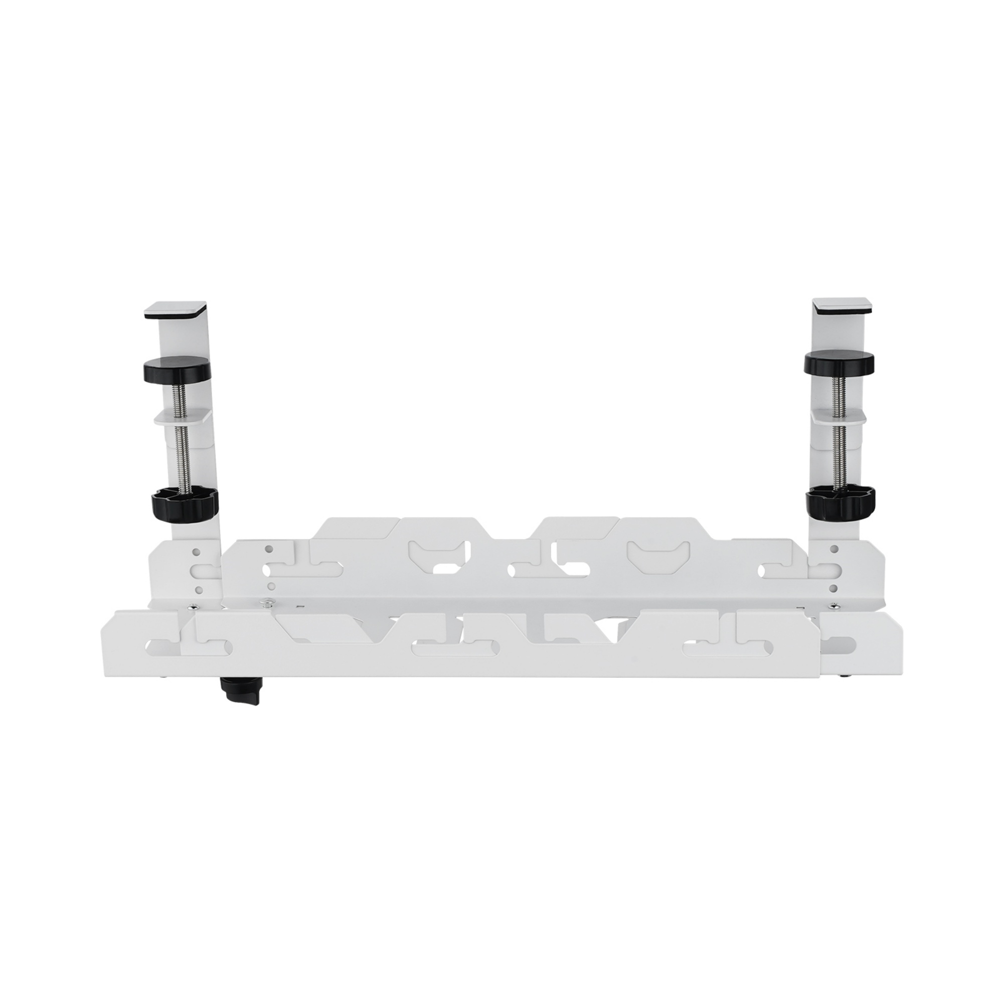 Extendable 45-72cm Under Desk Cable Management Tray Single Layer Cord Wire Power Holder Organizer White/Black