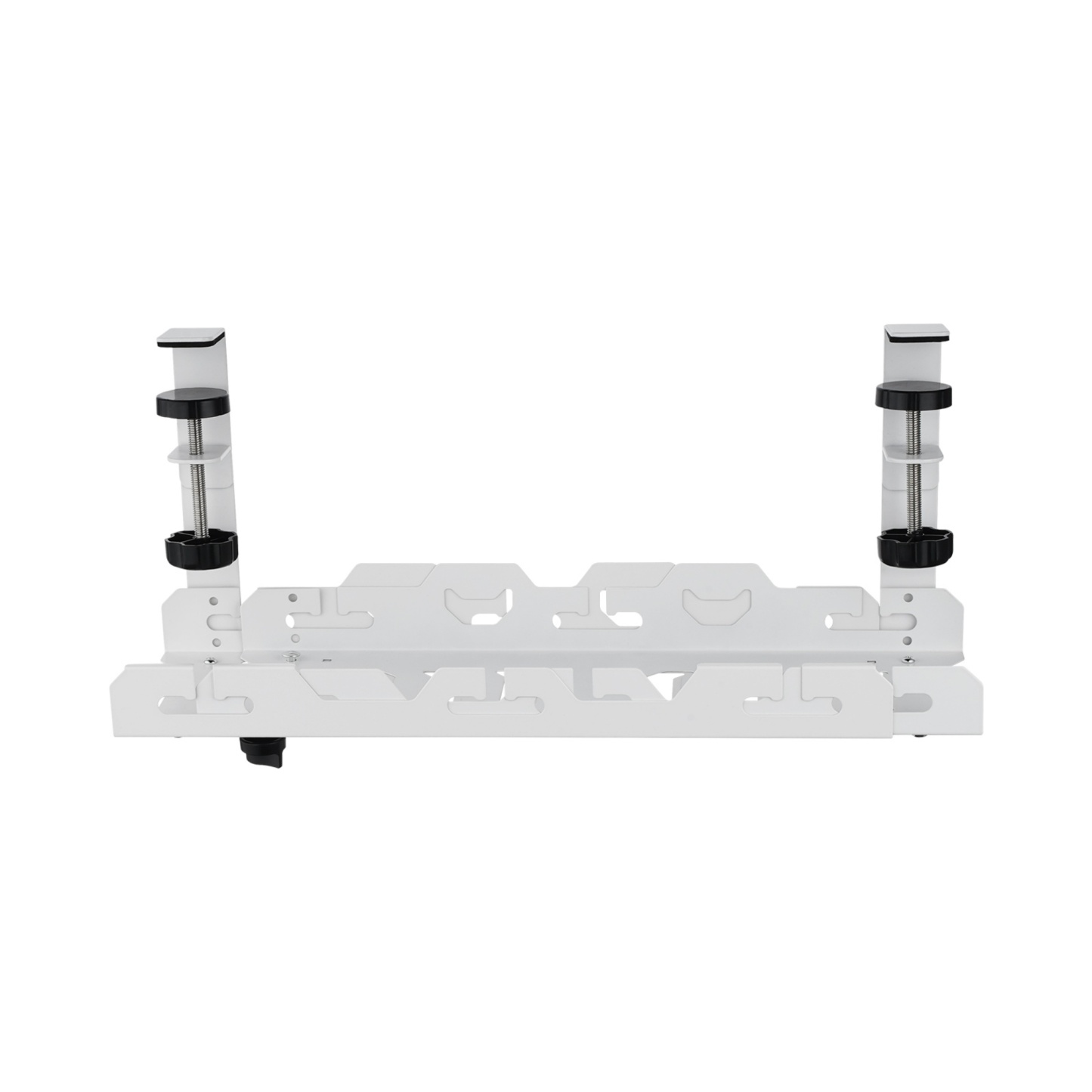 Extendable 45-72cm Under Desk Cable Management Tray Single Layer Cord Wire Power Holder Organizer White/Black