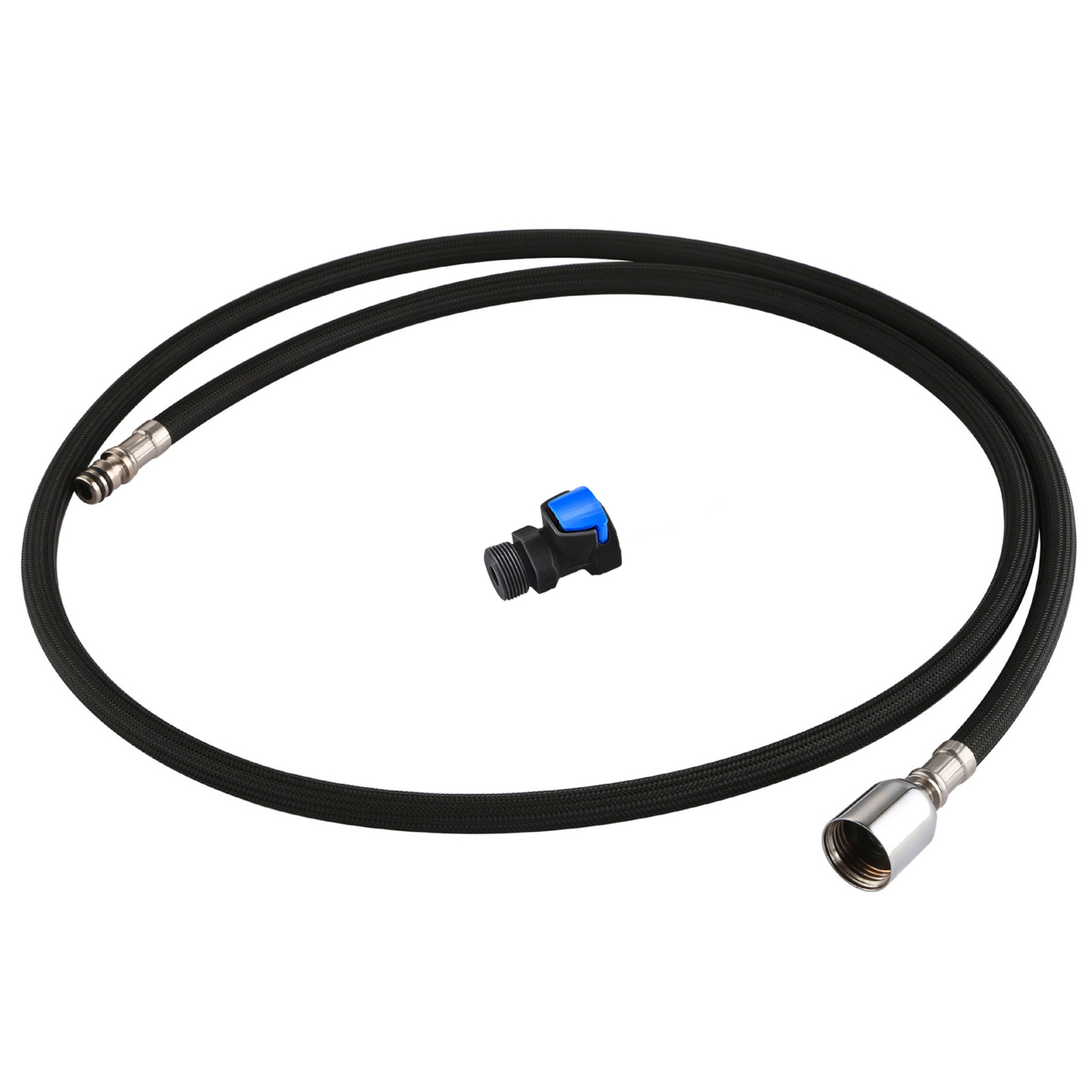 1.5m Kitchen Pull Out Mixer Tap Replacement Water Hose One-click Flexible Faucet Nylon Hose 