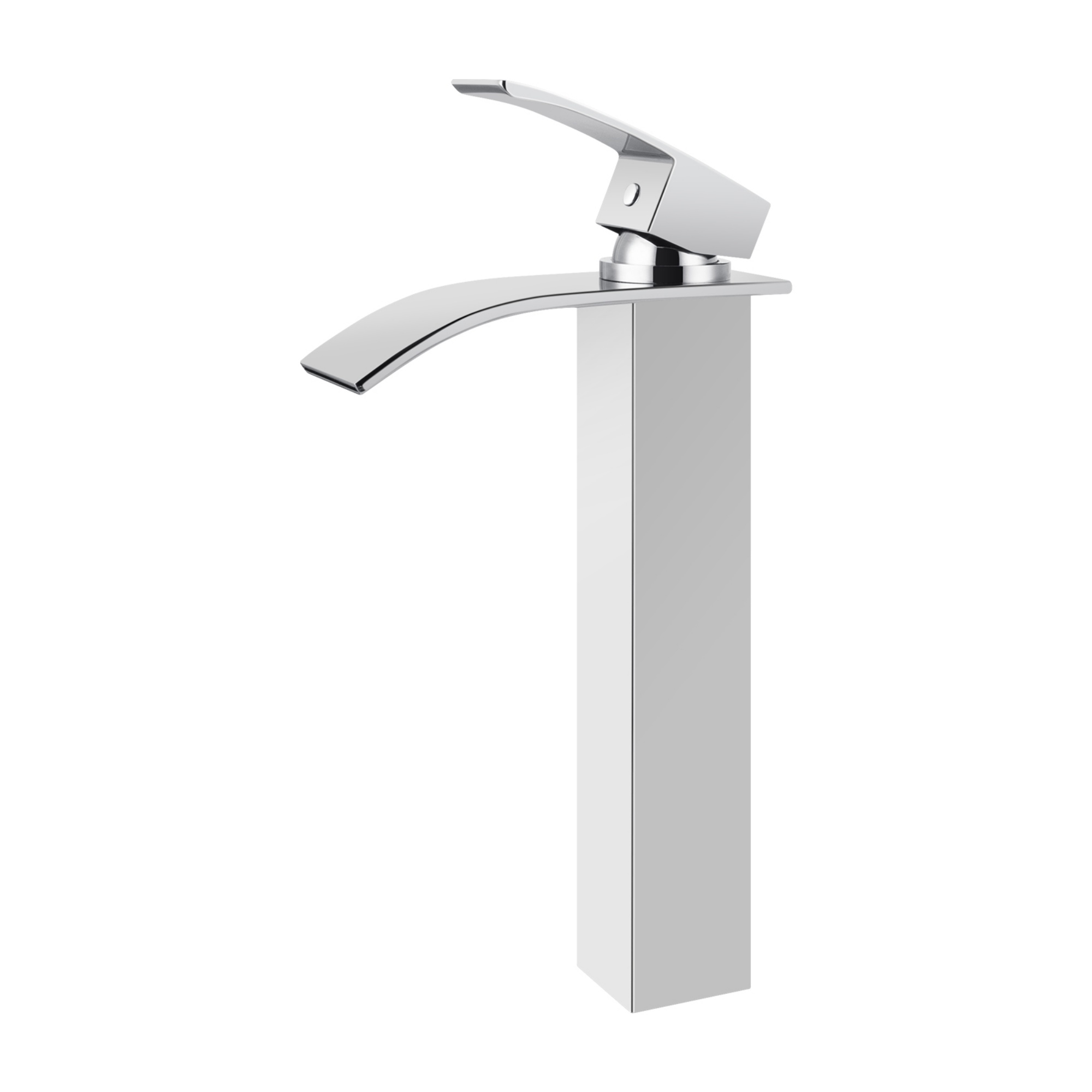 Bathroom Basin Square Tall Mixer Tap Laundry Sink Vanity Counter Top Waterfall Spout Faucet Chrome/Black