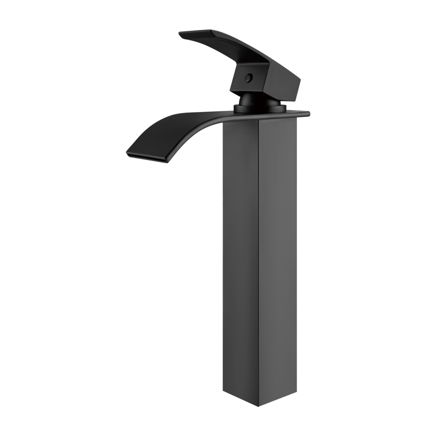 Bathroom Basin Square Tall Mixer Tap Laundry Sink Vanity Counter Top Waterfall Spout Faucet Chrome/Black