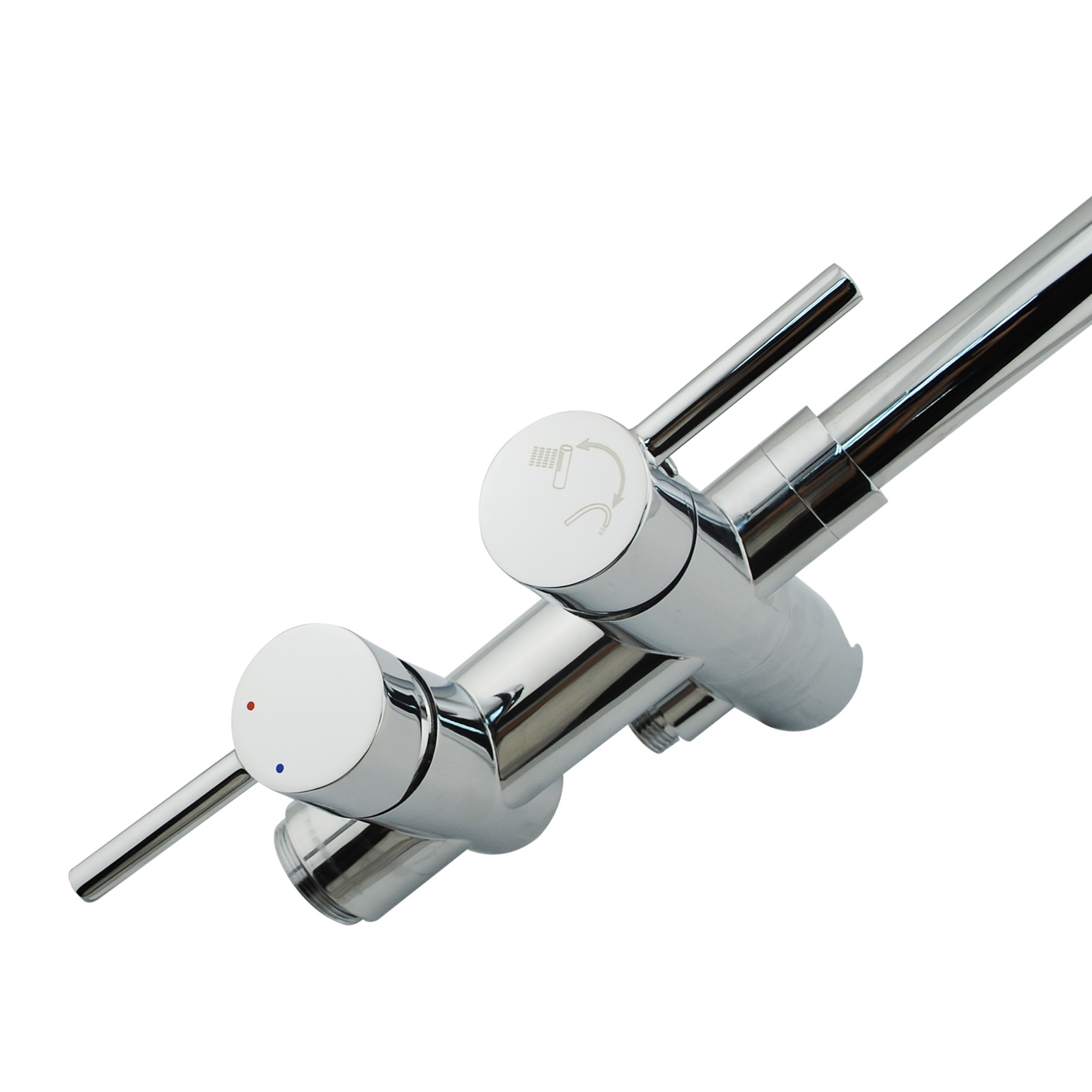 Bathroom Round Floor Mounted Bath Mixer Tap Set Freestanding Bathtub Spout Swivel Handheld Shower Head Diverter Chrome/Black