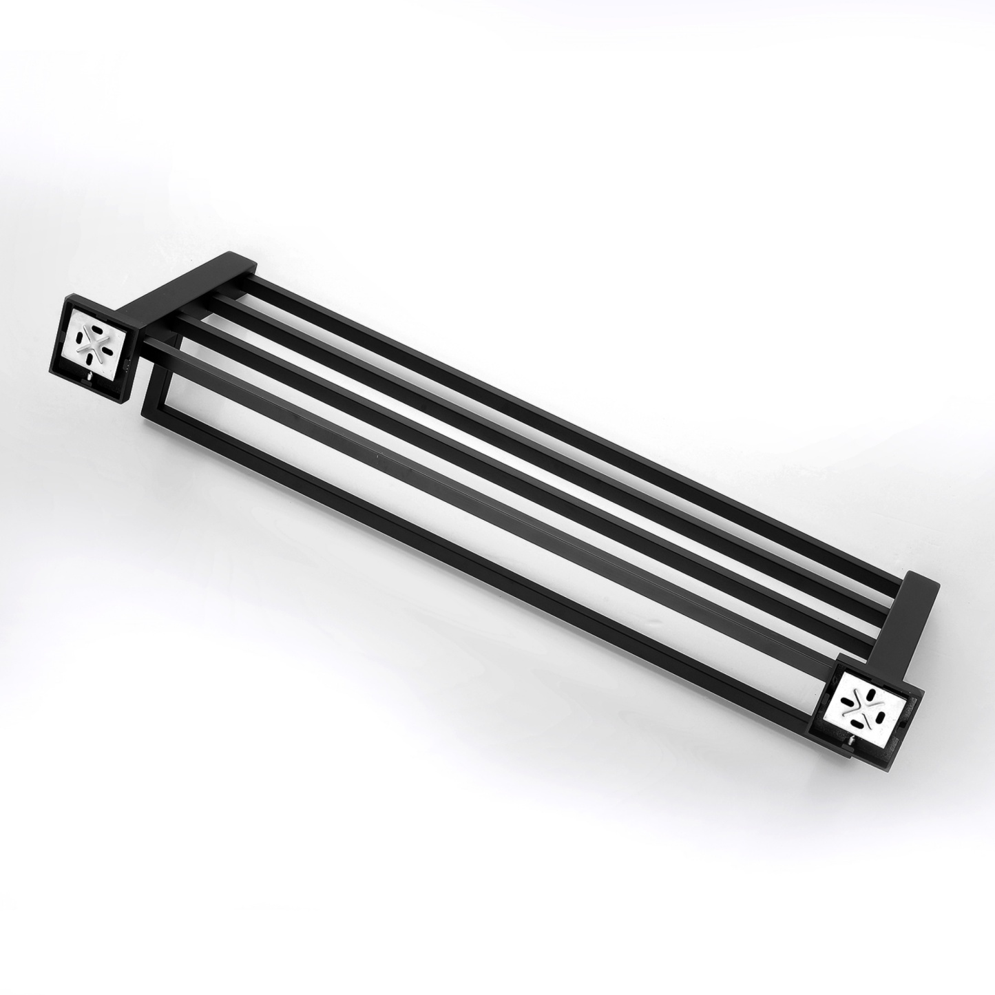 600mm Wall Mounted Stainless Steel Double Towel Rack Rail Bathroom Clothes Shelf Hanger Holder Chrome/Matte Black