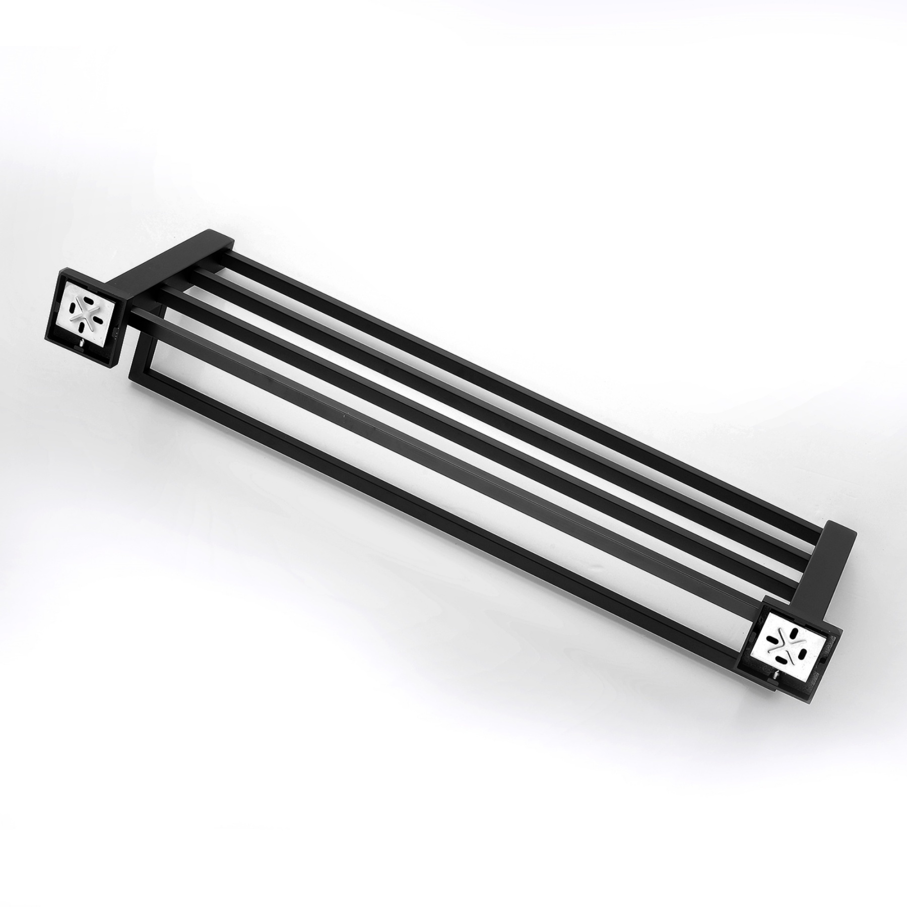 600mm Wall Mounted Stainless Steel Double Towel Rack Rail Bathroom Clothes Shelf Hanger Holder Chrome/Matte Black