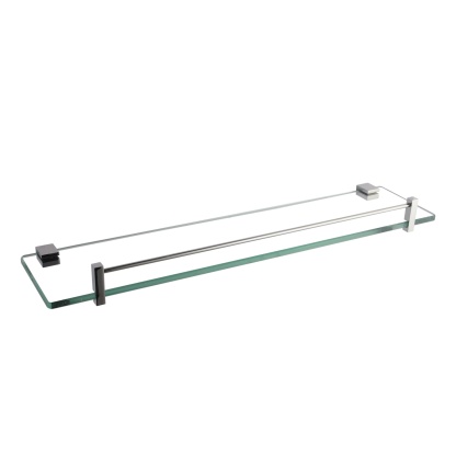 500mm Bathroom Glass Single Shelf Bath Shower Towel Clothes Holder Hanger Rail Rack Chrome/Black
