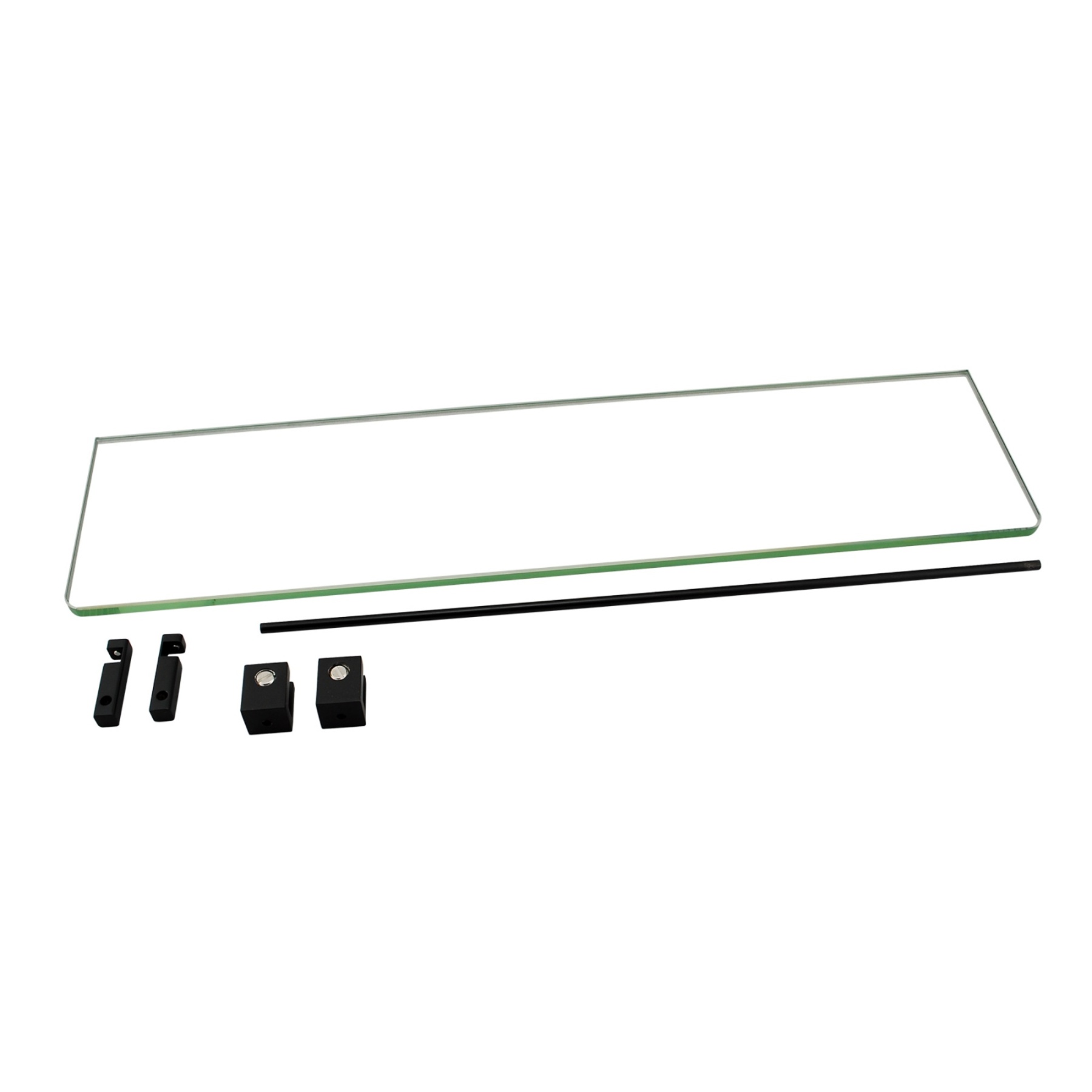 500mm Bathroom Glass Single Shelf Bath Shower Towel Clothes Holder Hanger Rail Rack Chrome/Black