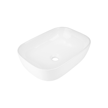 Bathroom Above Counter Top Rectangular Ceramic Basin Hand Wash Bowl Vanity Gloss White