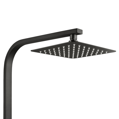 200mm 8'' Square Rainfall Shower Head Set Bathroom Twin Shower Handheld Diverter 3 Function Handheld Shower Head Gooseneck Shower Arm Chrome/Black/Gunmetal Grey