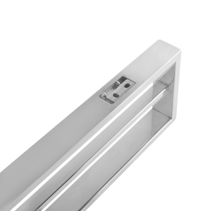 600mm Bathroom Square Stainless Steel Double Towel Rail 2 Bars Clothes Hanger Holder Rack Chrome/Black