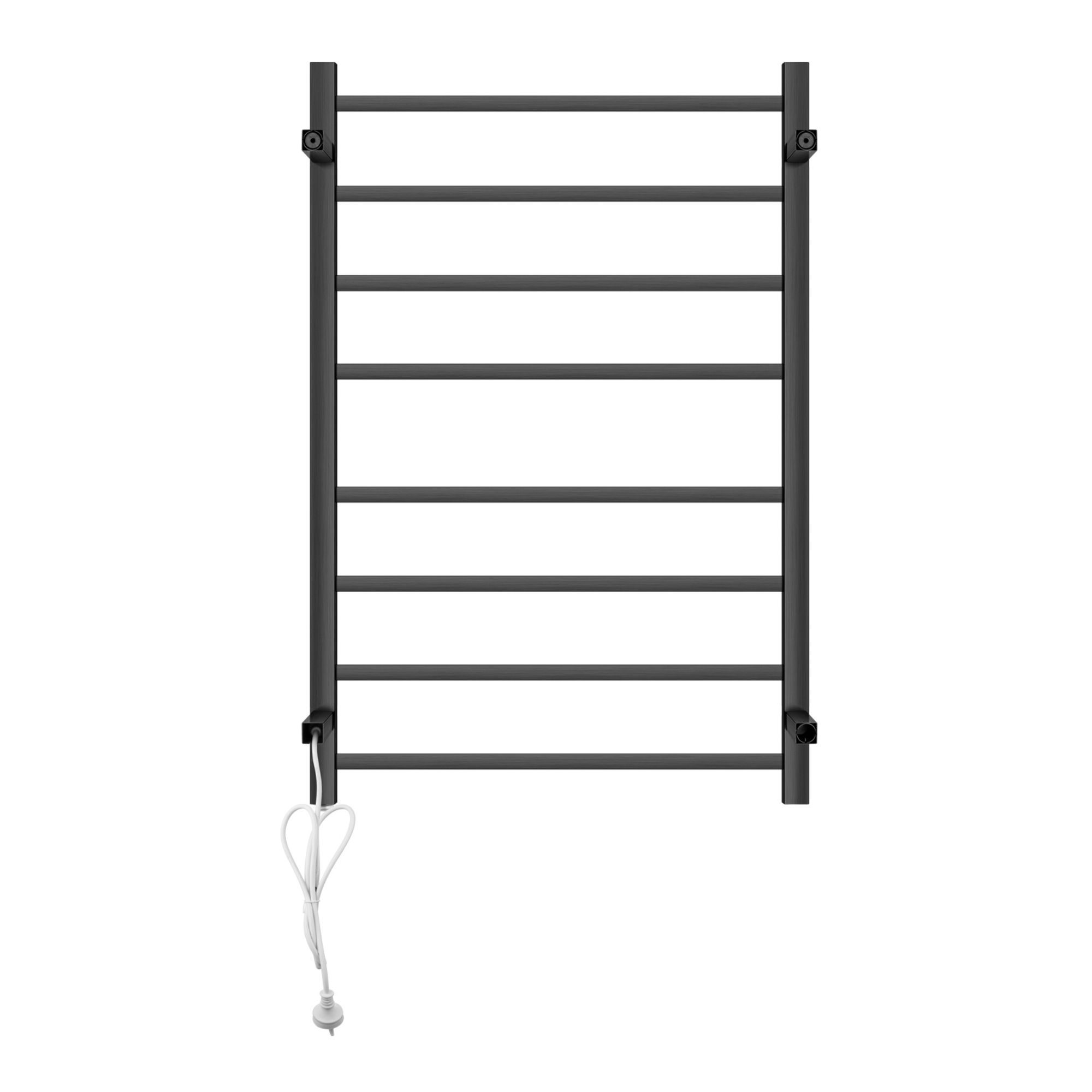 Square Stainless Steel Electric Heated Towel Rail Rack Wall Mounted Warmer Towel Holder 8 Bars Chrome/Matte Black/Gunmetal Grey/Brushed Yellow Gold