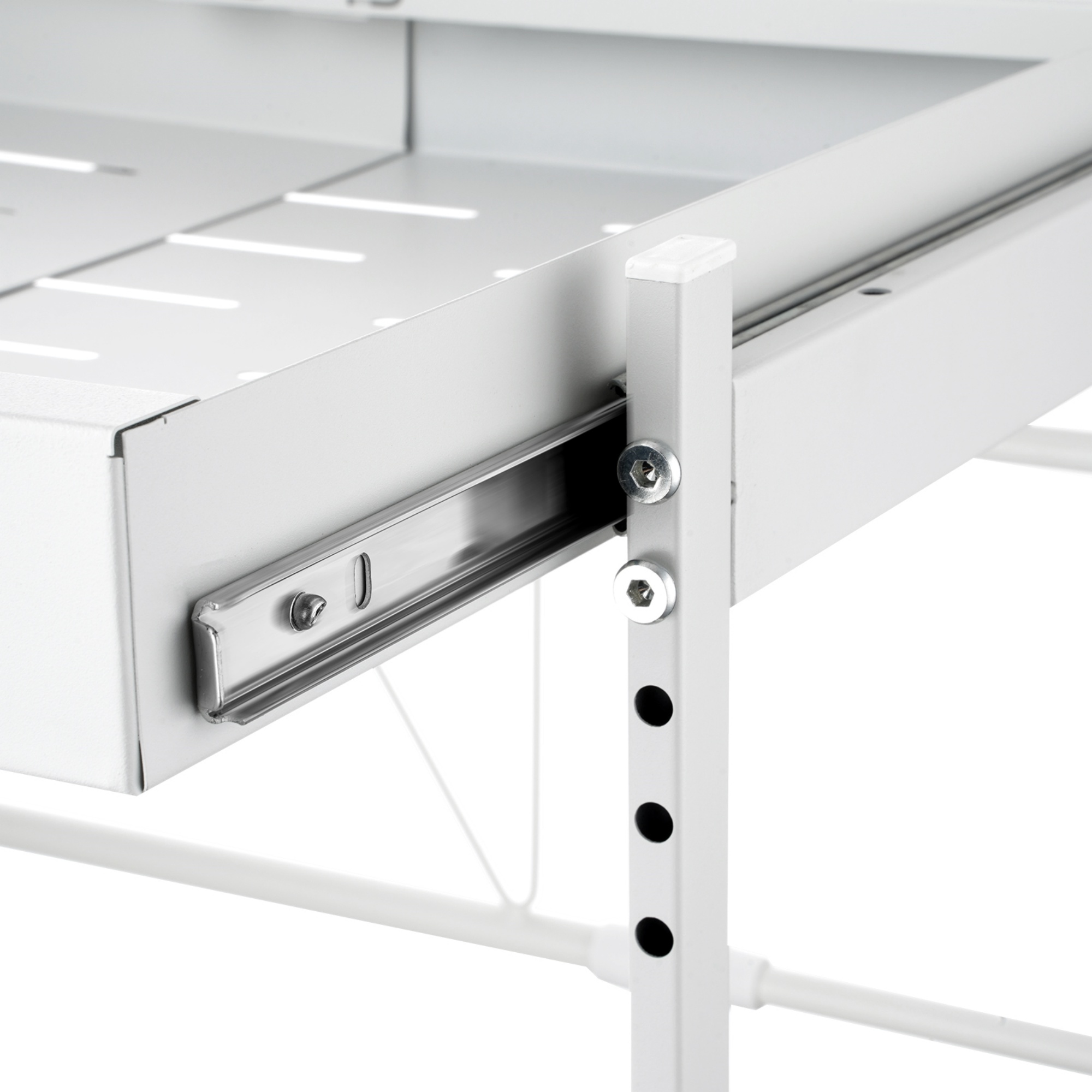 Kitchen Under Sink Cabinet Adjustable Width/Height Organizer Drawer Rack Pull Out Storage Holder Basket Shelf White