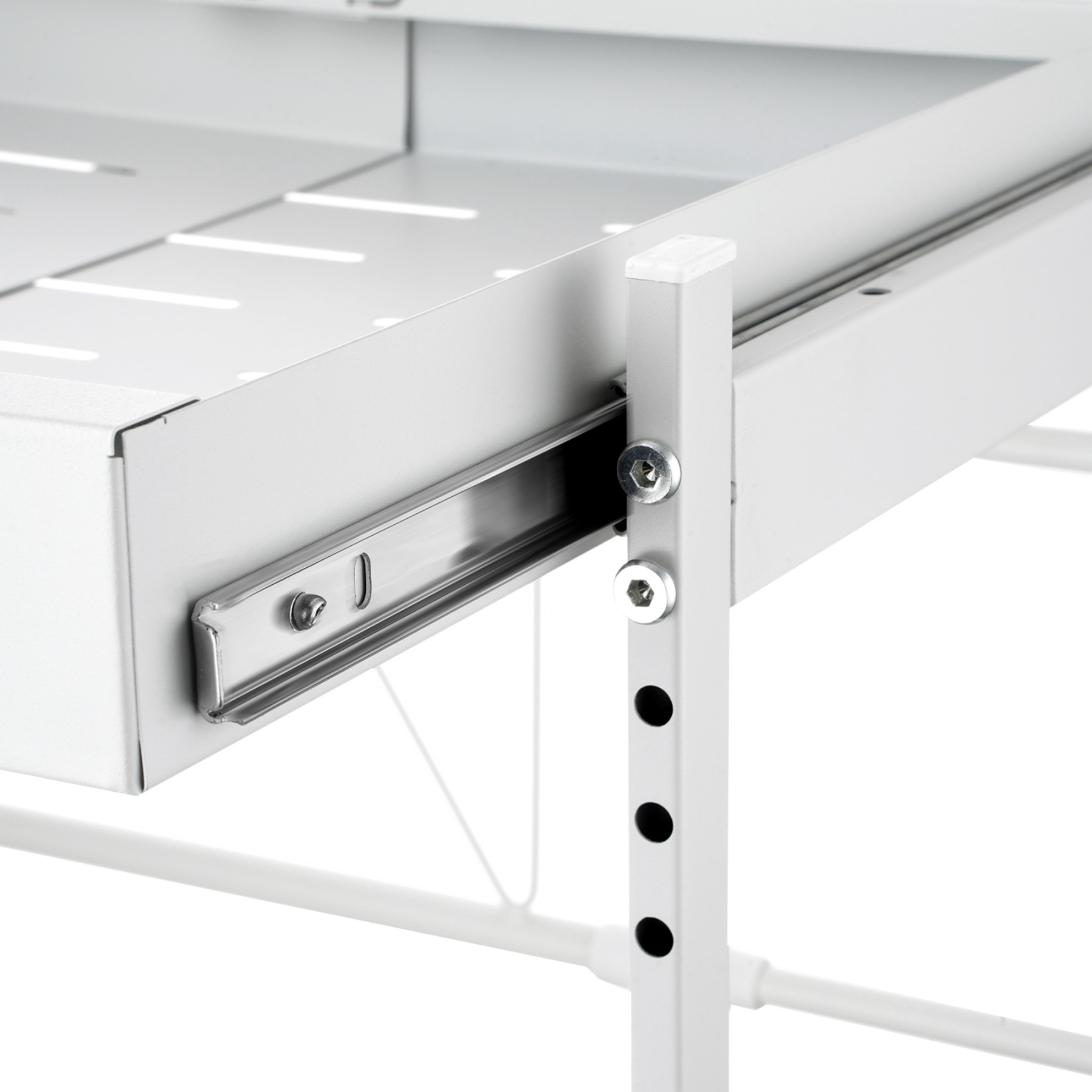 Kitchen Under Sink Cabinet Adjustable Width/Height Organizer Drawer Rack Pull Out Storage Holder Basket Shelf White