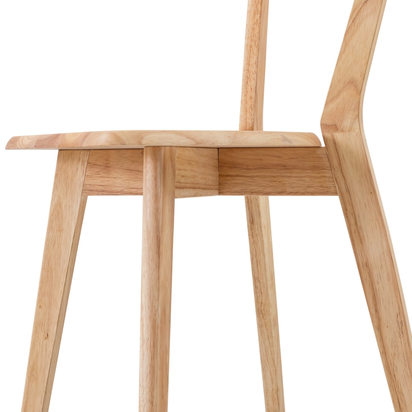 2PCs Rubber Wood Dining Chairs for Home Kitchen Restaurant Walnut/Natural/Black