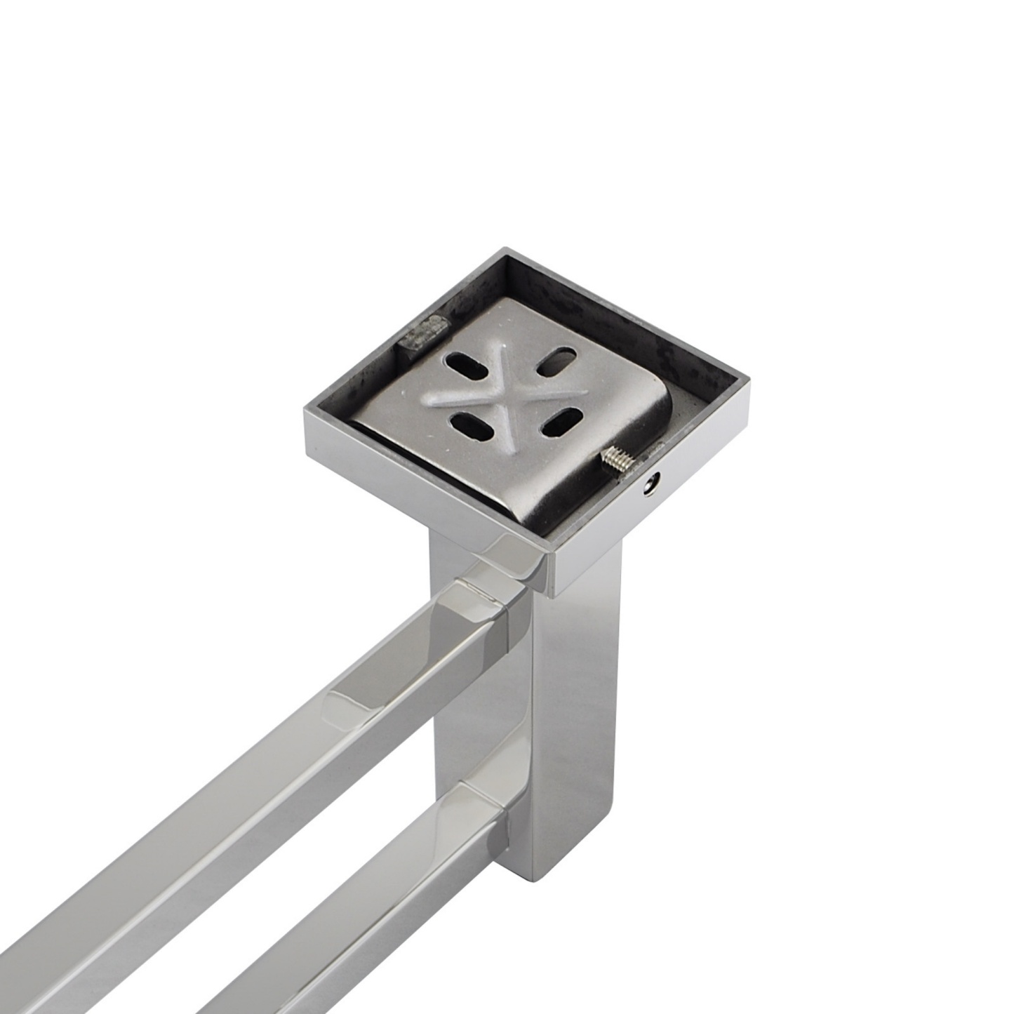 800mm Square Stainless Steel Bathroom Double Bars Towel Rail Rack Wall Mounted Clothes Hanger Holder Chrome/Black