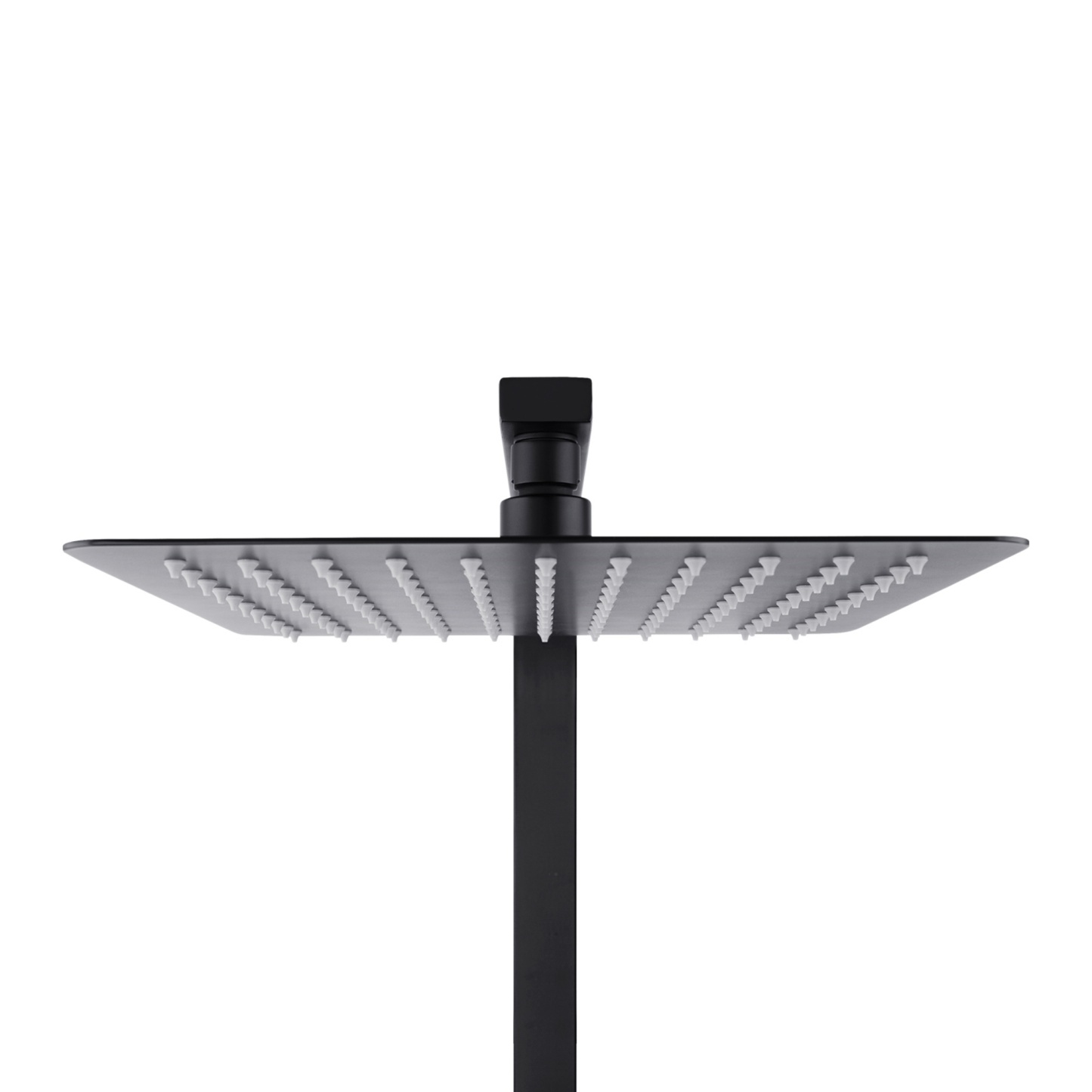 10“ Rectangle Rainfall Twin Shower Set Super Thin Overhead Shower Head 3 Function Hand-held Shower Rose Gooseneck Shower Arm Chrome/Black