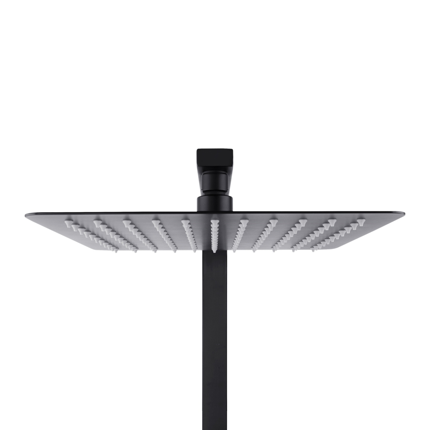 10“ Rectangle Rainfall Twin Shower Set Super Thin Overhead Shower Head 3 Function Hand-held Shower Rose Gooseneck Shower Arm Chrome/Black