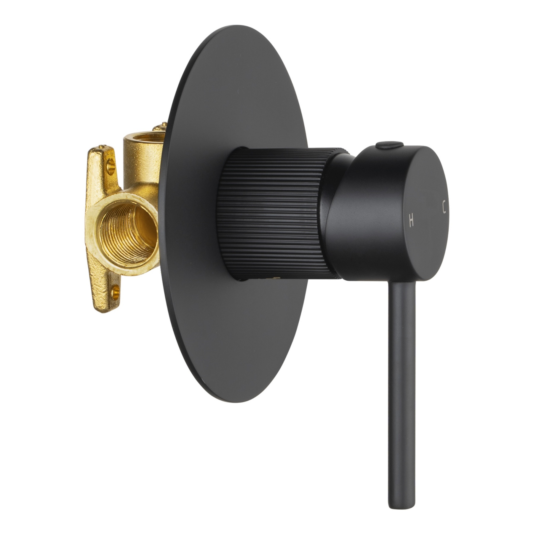 Bath Shower Knurled Round Brass Wall Mixer Tap Bathtub Bathroom Sink Basin Vanity Wall Spout Valve Chrome/Black