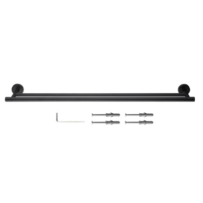 755mm Stainless Steel Double Towel Rack Bathroom Round Brushed Nickel Double Bars Towel Rail Holder