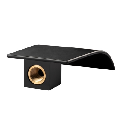 Brass Square Bathroom Basin Sink Vanity Wall Mounted Outlet Bathtub Waterfall Spout Faucet Chrome/Black