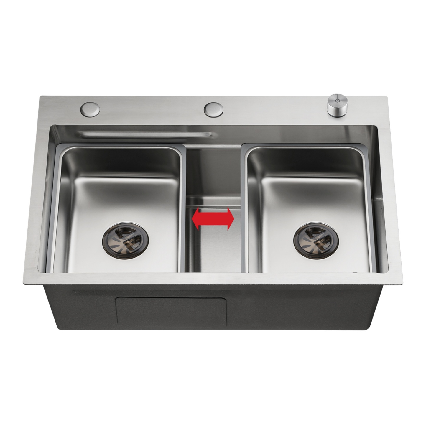 Stainless Steel Single Bowl Counter Top Control Kitchen Sink Smart Drainage Detachable Colander Satin Brush/Dark Grey/Yellow Gold