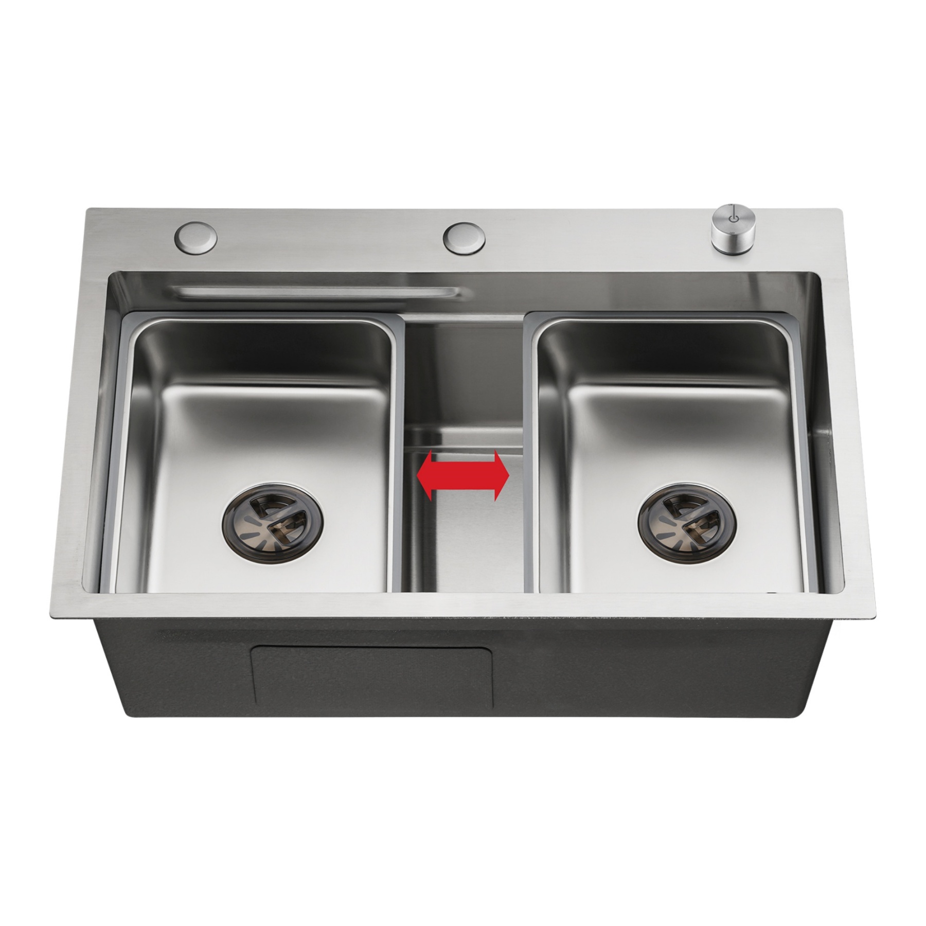 Stainless Steel Single Bowl Counter Top Control Kitchen Sink Smart Drainage Detachable Colander Satin Brush/Dark Grey/Yellow Gold