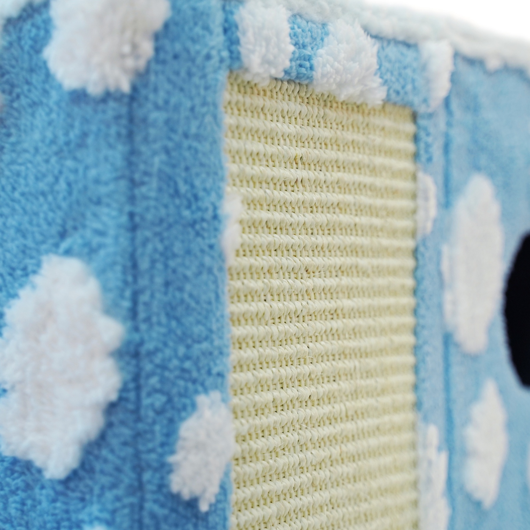 Foldable Indoor Pet Bed Cat Cave Felt Bed Scratch Pad Kitten Cat Hideaway House Grey/Blue