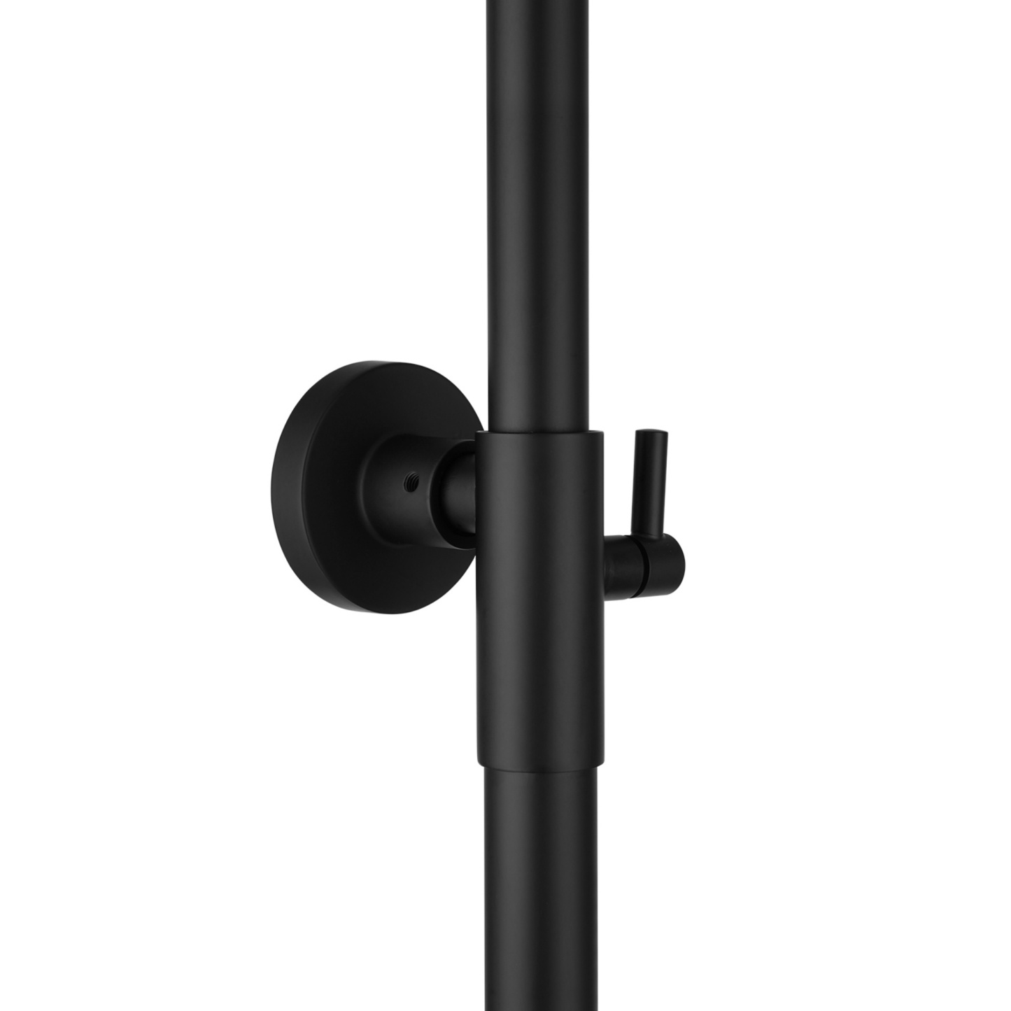 Bathroom Wall Mounted Round Gooseneck Adjustable Twin Shower Rail Body Wall Arm Shower Hose Diverter Sliding Rail Chrome/Matte Black