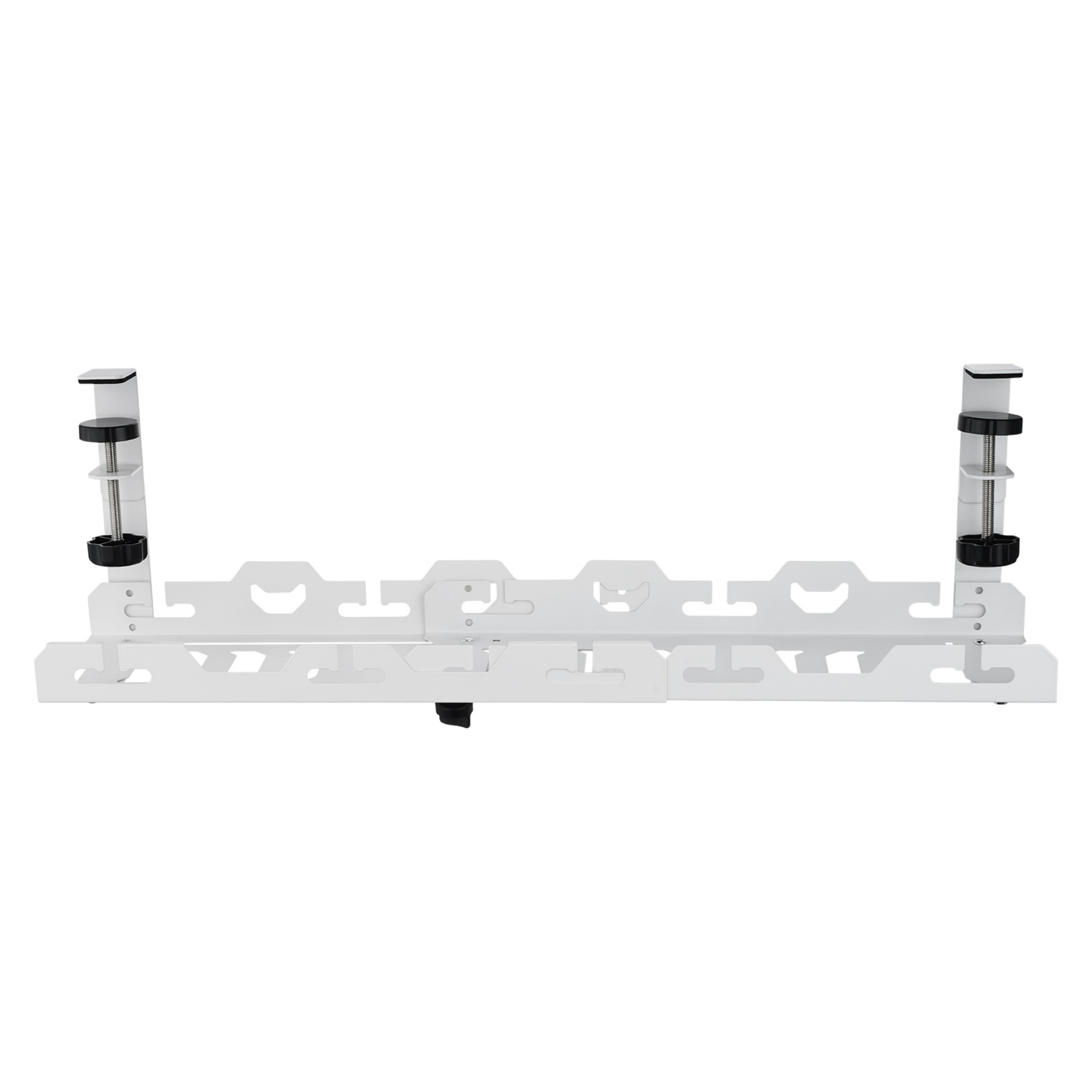 Extendable 45-72cm Under Desk Cable Management Tray Single Layer Cord Wire Power Holder Organizer White/Black