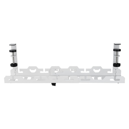 Extendable 45-72cm Under Desk Cable Management Tray Single Layer Cord Wire Power Holder Organizer White/Black