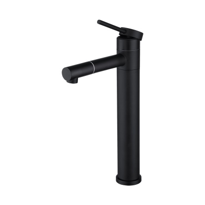 Stainless Steel Round Bath Basin Laundry Sink Vanity Tall Mixer Tap 360° Swivel Spout Flick Faucet Chrome/Black