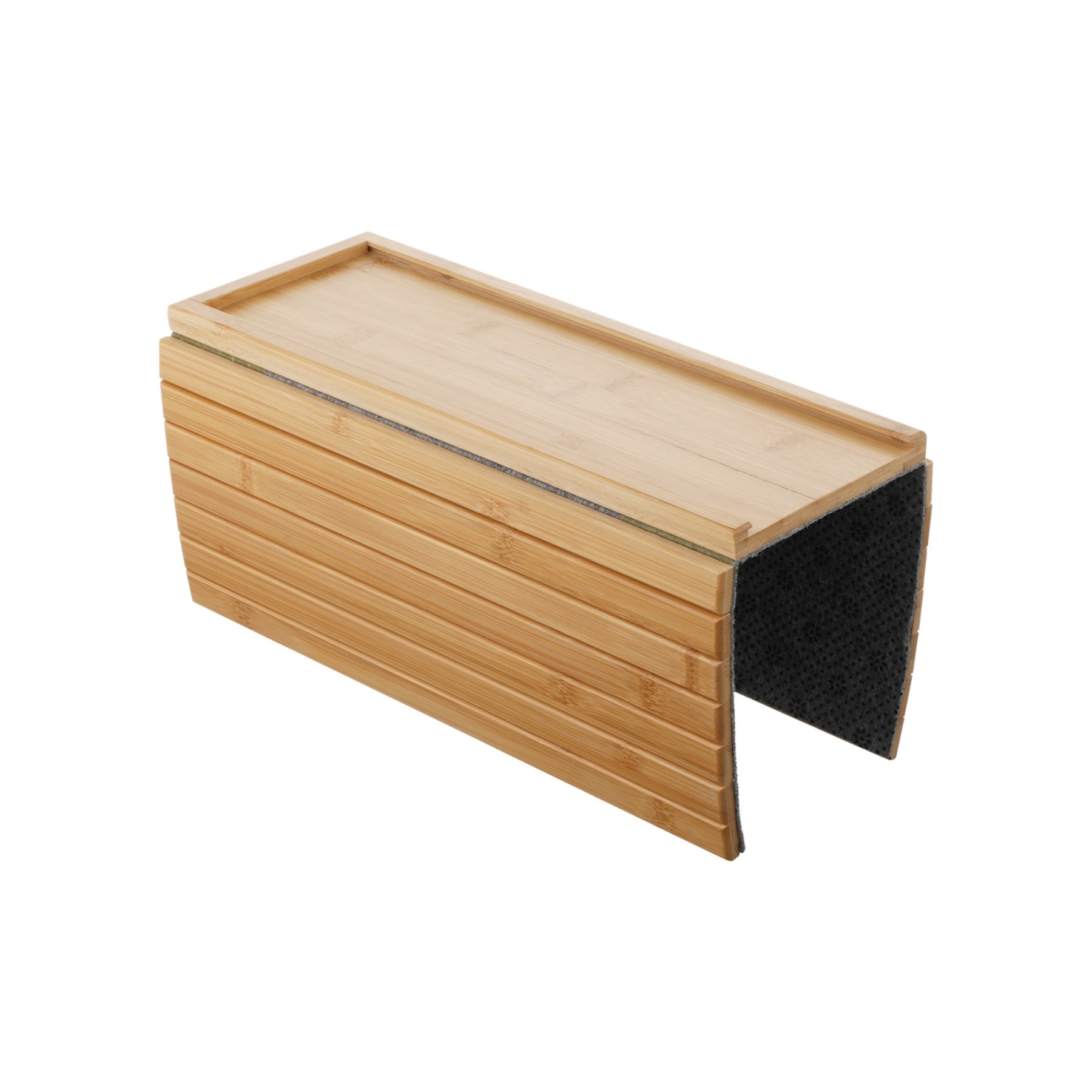 Multi-functional Bamboo Slide-Away Sofa Armrest Tray for Drinks Cellphone Remote Snacks Detachable Couch Arm Cup Holder Tray