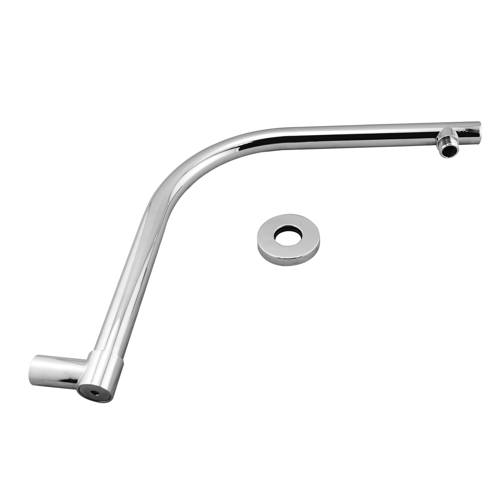 Bathroom Round Brass 180° Swivel Wall Mounted Gooseneck Shower Arm Bath Extension Rain Head Shower Arm Chrome/Black