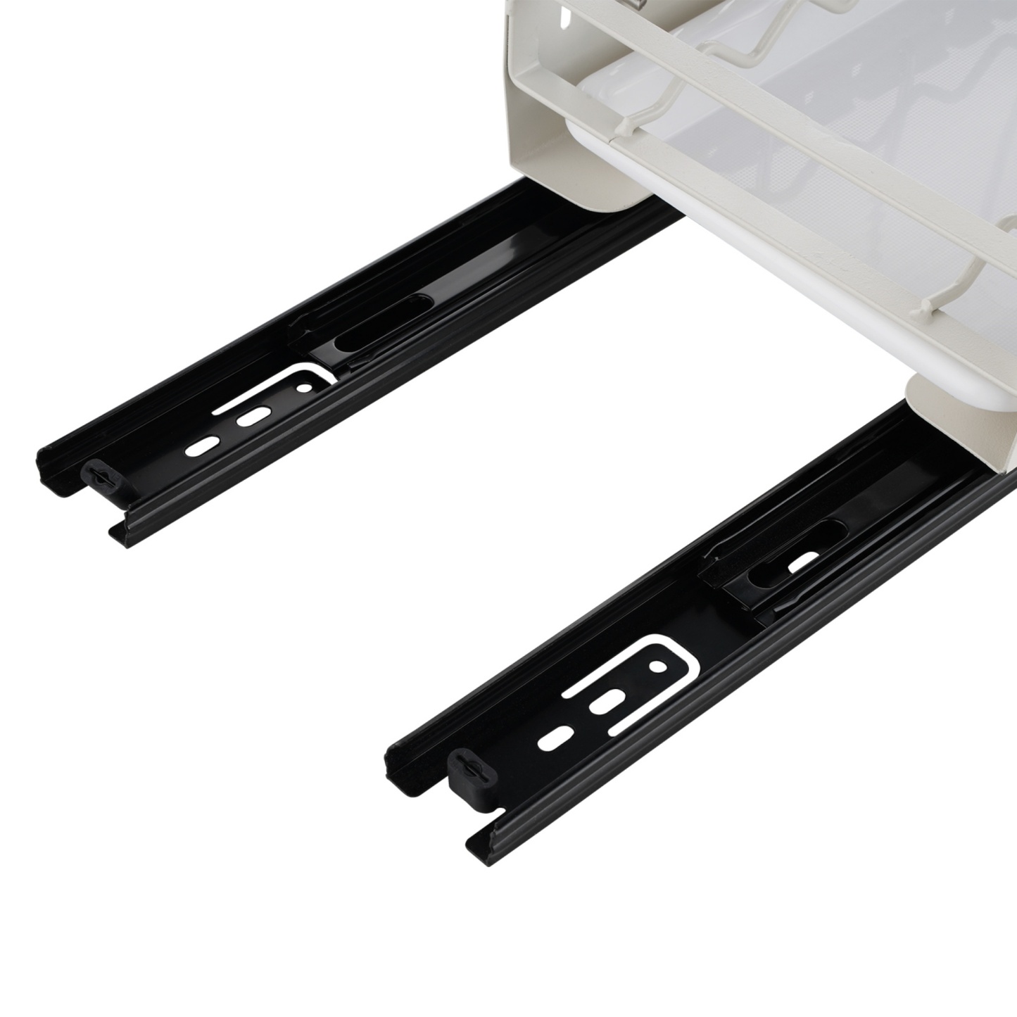 Under Cabinet Pull-Out Kitchen Cookware Storage Rack Pot Pan Organizer Holder Drain Tray Shelf Black/White