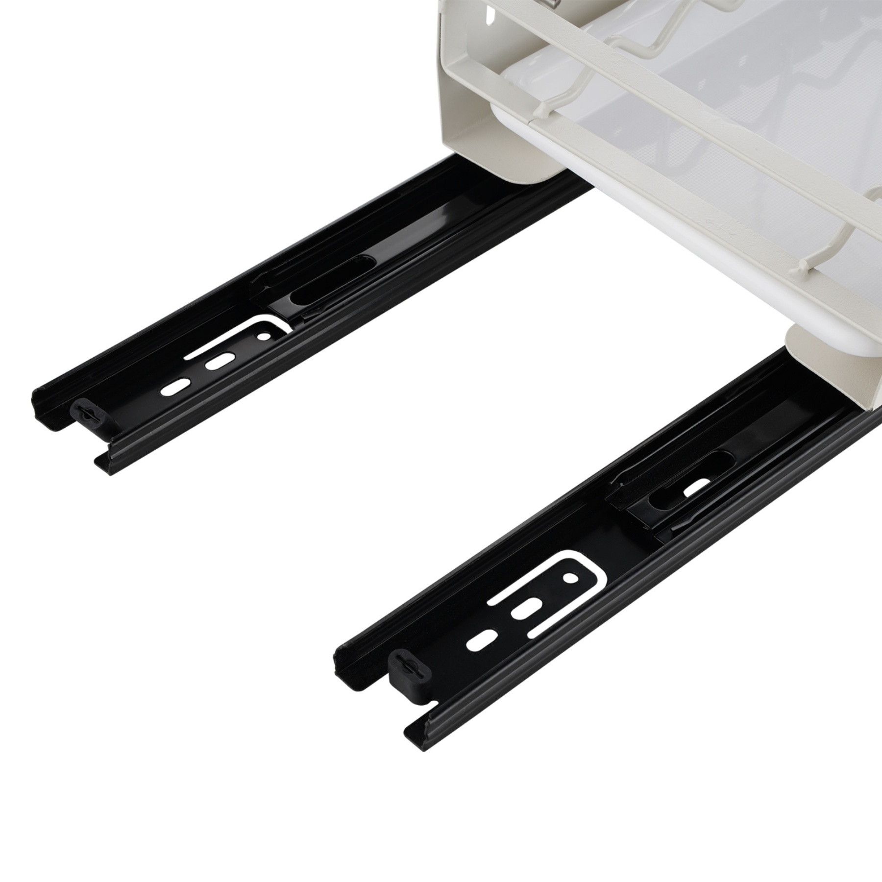 Under Cabinet Pull-Out Kitchen Cookware Storage Rack Pot Pan Organizer Holder Drain Tray Shelf Black/White