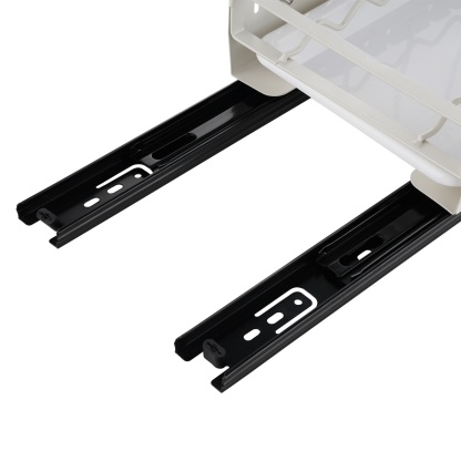 Under Cabinet Pull-Out Kitchen Cookware Storage Rack Pot Pan Organizer Holder Drain Tray Shelf Black/White