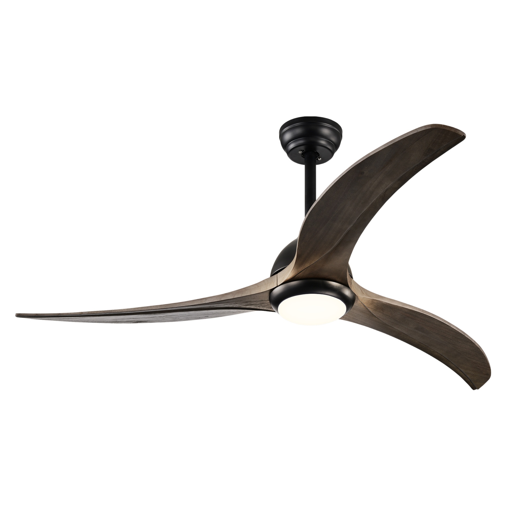 52'' Timber Wooden Blades Ceiling Fan Indoor/Under Cover Outdoor 6 Speed Reversible LED Light Remote Control Matt White & Natural/Matt Black & Ebony