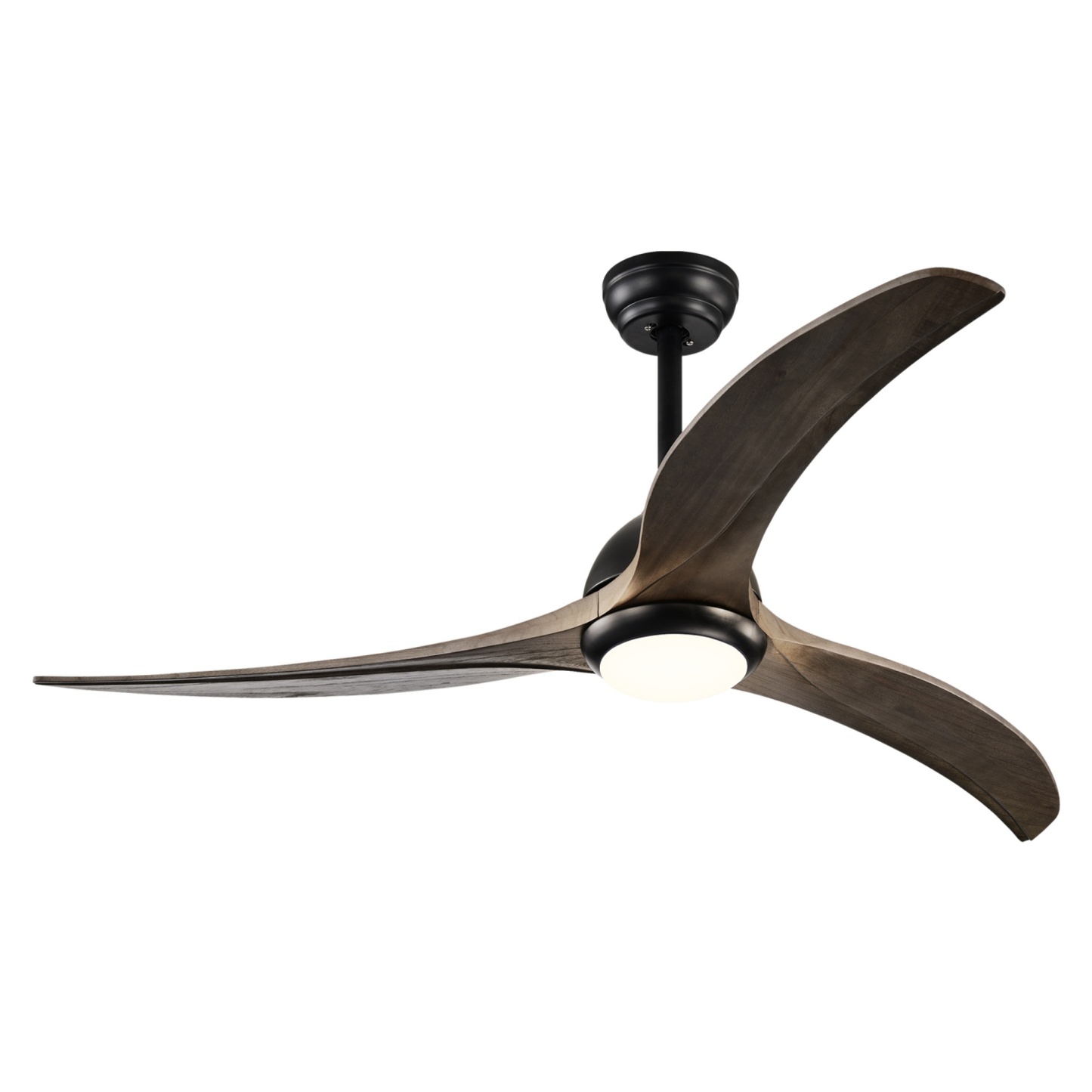52'' Timber Wooden Blades Ceiling Fan Indoor/Under Cover Outdoor 6 Speed Reversible LED Light Remote Control Matt White & Natural/Matt Black & Ebony