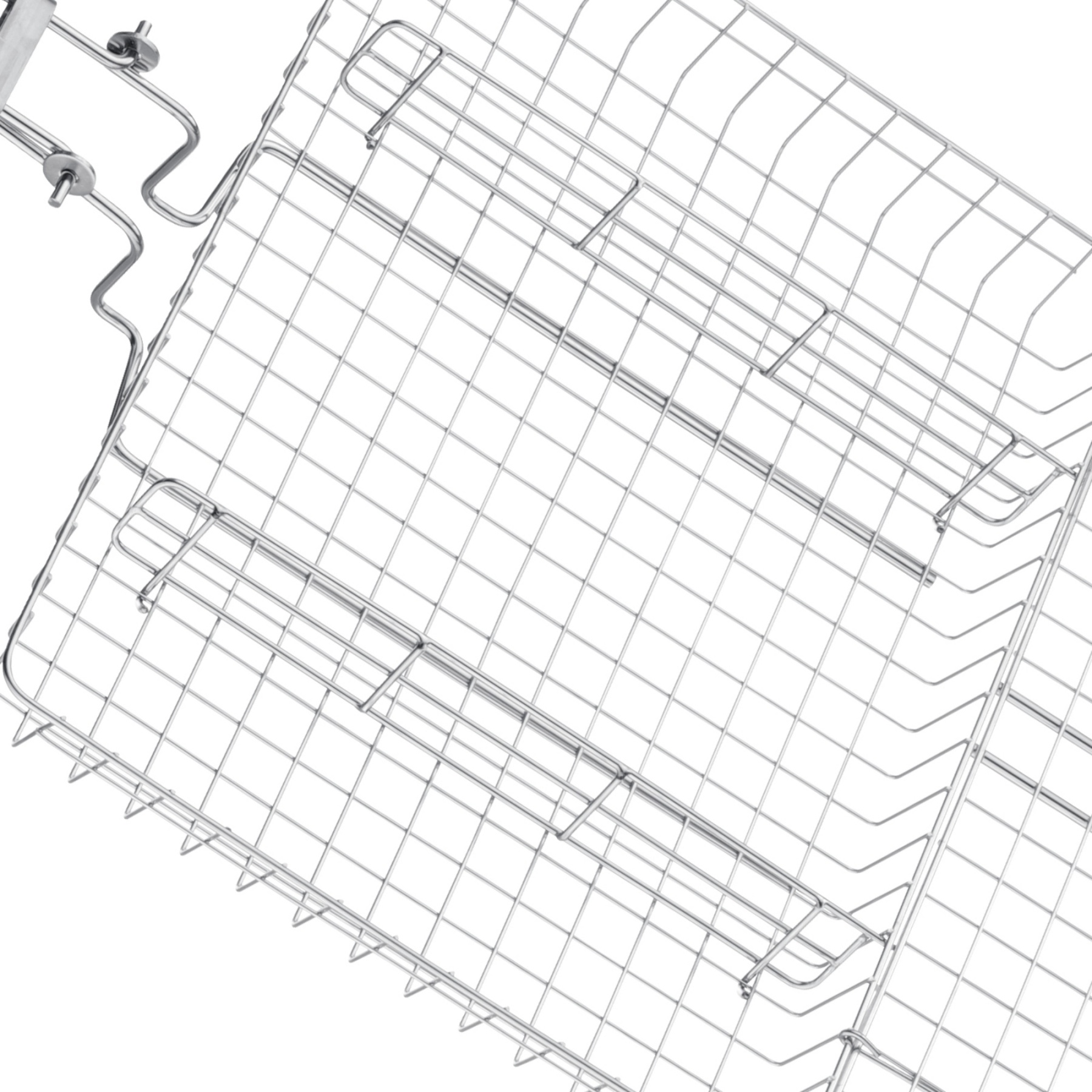 Rectangular Stainless Steel Grill Basket Outdoor Camping Portable BBQ Wire Mesh Rack Net Clamp 