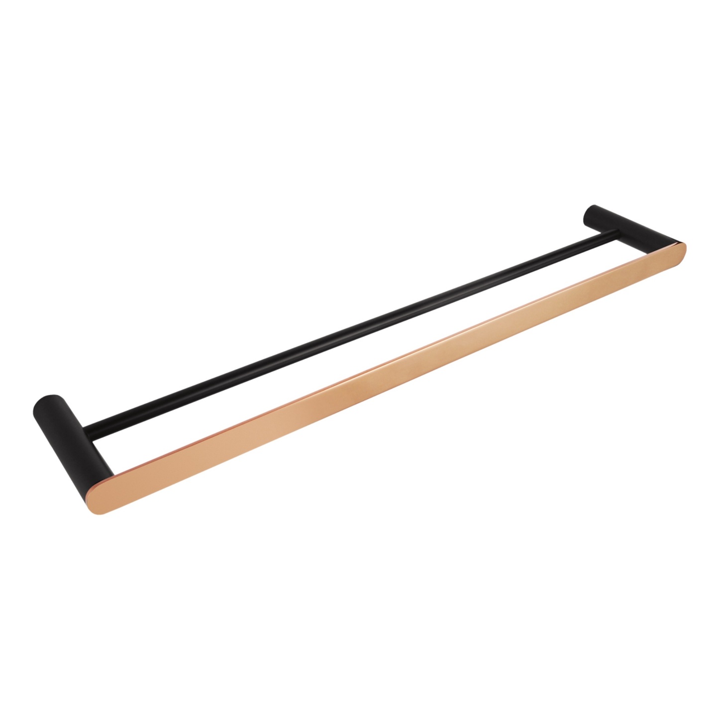 800mm Stainless Steel Round Double Towel Rail Bathroom Wall Mounted Towel Holder Hanger Rack Chrome/Black/Brushed Rose Gold