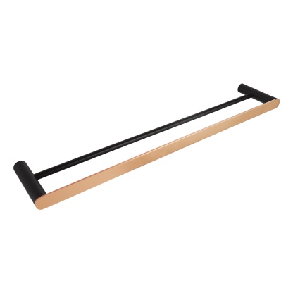 800mm Stainless Steel Round Double Towel Rail Bathroom Wall Mounted Towel Holder Hanger Rack Chrome/Black/Brushed Rose Gold