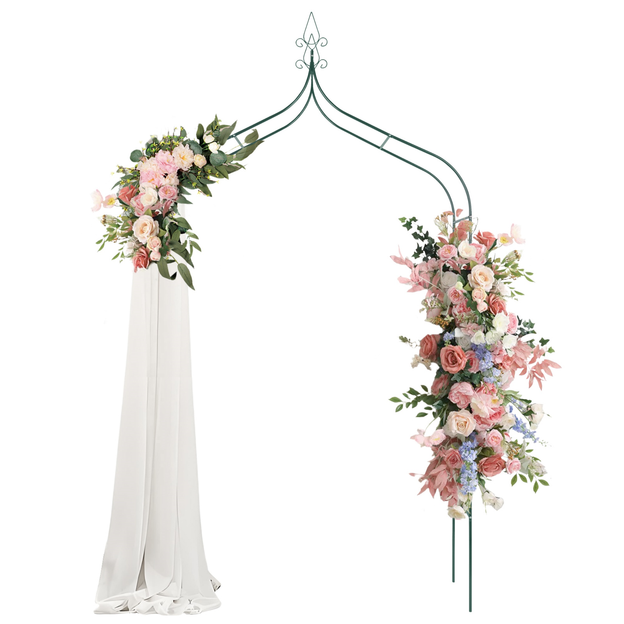 Gothic Spires Garden Arch Frame Wedding Party Flower Balloon Decoration Archway Climbing Plants Arbour Vine Stand Trellis Dark Green