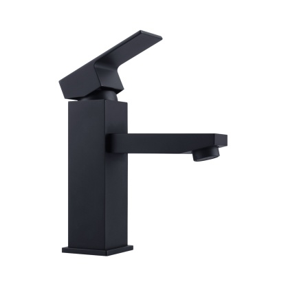 Square Brass Basin Mixer Tap Bathroom Laundry Sink Vanity Flick Faucet Chrome/Black